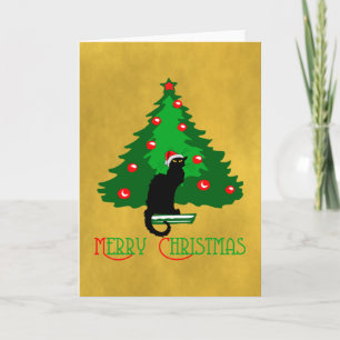 Vrolijke Kerstmis van Noir van het praatje Feestdagen Kaart