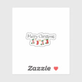 Vrolijke Kerstmis versierde tekst, vakantieontwerp Sticker (Vel)