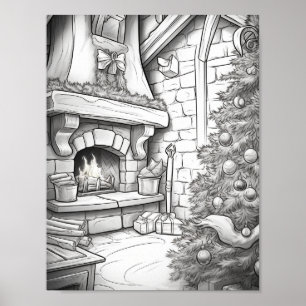 Vrolijke Kerstmis Volwassen Kleurstof Poster