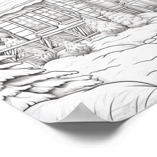 Vrolijke Kerstmis Volwassen Kleurstof Poster (Hoek)