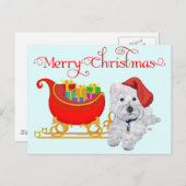 Vrolijke Kerstmis Westie Feestdagenkaart (Voorkant / Achterkant)