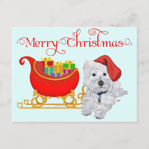 Vrolijke Kerstmis Westie Feestdagenkaart