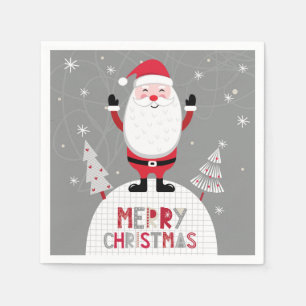 Vrolijke Kerstmis Whimsical Kerstman Servet