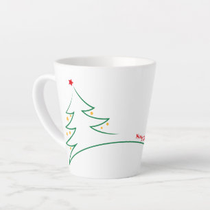 Vrolijke Kerstmis Whimsical Moderne Boom Latte Mok