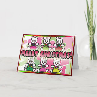 Vrolijke Kerstmis! - Witte Kaart Teddy