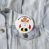 Vrolijke Kerstmis Ya zal de Button van Kerstmis (In situ)