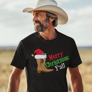 Vrolijke Kerstmis Yall van de cowboy T-shirt