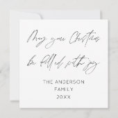 Vrolijke Kerstmis Zwart & Wit Fotocollage Feestdagenkaart (Achterkant)