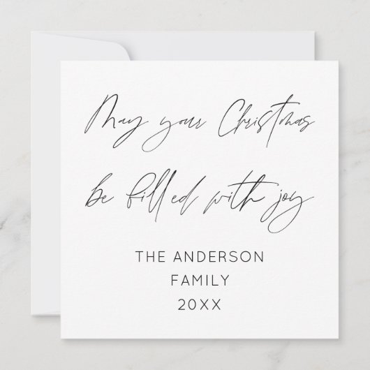 Vrolijke Kerstmis Zwart & Wit Fotocollage Feestdagenkaart (Achterkant)