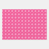 Vrolijke Kerstnaam Monogram Roze Tiener Meisje Inpakpapier Vel (Voorkant 3)