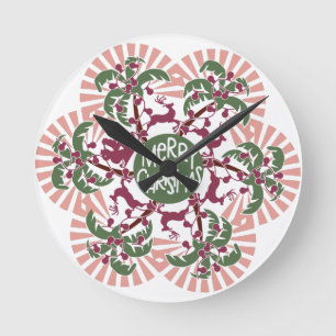 Vrolijke kerstpalmboom Mandala Ronde Klok