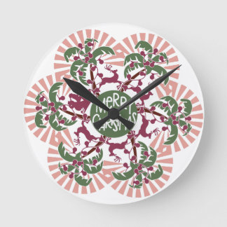 Vrolijke kerstpalmboom Mandala Ronde Klok