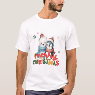 Vrolijke Kerstpinguïns Knuffelen - Schattigee Vaka T-shirt