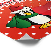 Vrolijke kerstpinguïns met liefde poster (Hoek)