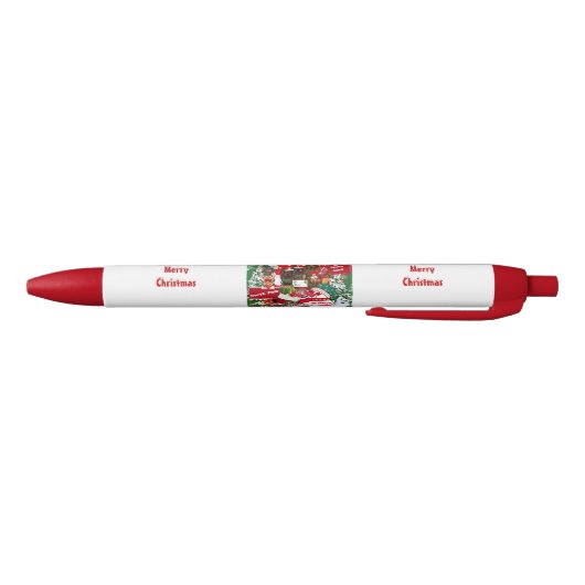 Vrolijke kerstschrijfpen blauwe inkt pen (Bodem)