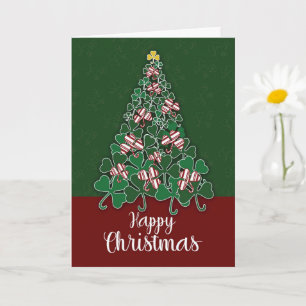 Vrolijke kerstsnoepboom kaart