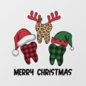 Vrolijke kersttanden raamsticker (Vel)