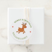 Vrolijke kersttekst rendier wit bedankjes labels (In situ)