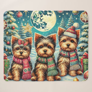 vrolijke kerstterriër Yorskhire Yorkie Sherpa Deken