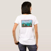 Vrolijke kersttrein met hond t-shirt (Achterkant volledig)