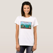 Vrolijke kersttrein met hond t-shirt (Voorkant volledig)