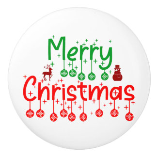 Vrolijke kersttypografie kunst keramische knop