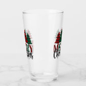 Vrolijke kersttypografie met kerstbomen glas (Links)