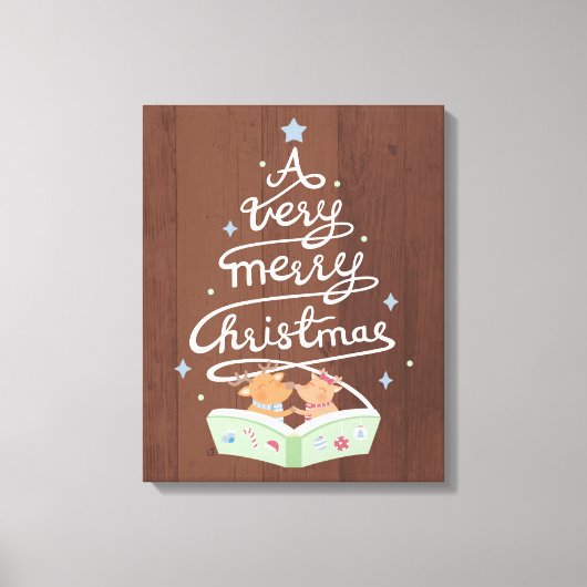 Vrolijke kersttypografie Reinders Canvas Print (Voorkant)