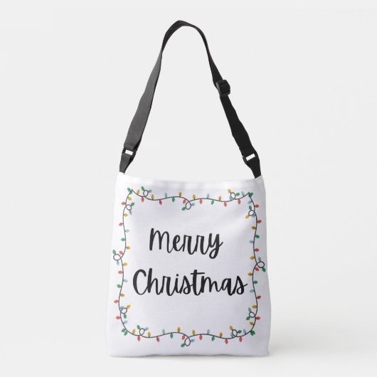 Vrolijke kerstverlichting Canvas tas (Achterkant)