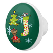 Vrolijke kerstversieringen keramische knop (Rechts)