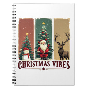 Vrolijke kerstvibes alleen Kerstmis Notitieboek