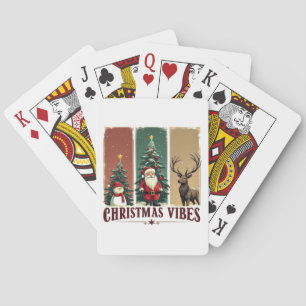 Vrolijke kerstvibes alleen Kerstmis Pokerkaarten
