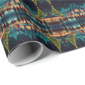 Vrolijke kerstviering in de winter cadeaupapier (Rol Hoek)