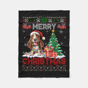 Vrolijke Kerstweddenschap Hound Hondenliefhebbers Fleece Deken