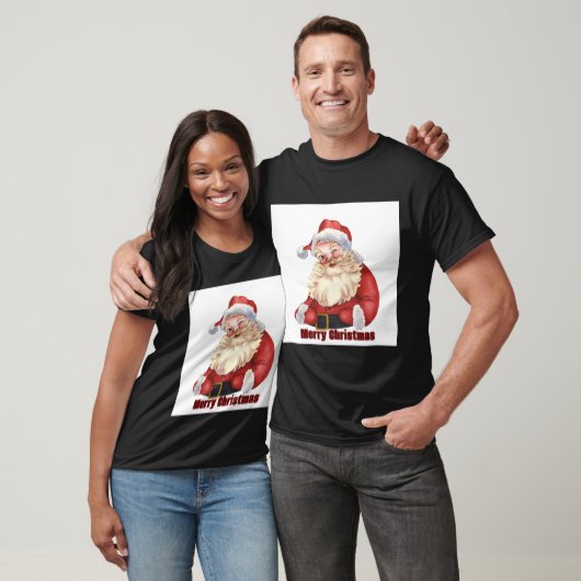 Vrolijke Kerstwensen Gedrukte Vrede Basic Dark T-shirt (Unisex)