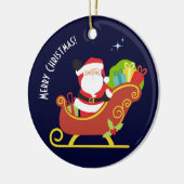 Vrolijke kerstwensen van de Kerstman Keramisch Ornament (Links)