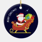 Vrolijke kerstwensen van de Kerstman Keramisch Ornament (Achterkant)