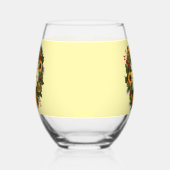 Vrolijke Kerstwijn Zonnebloem Krans Holly Joy Wijnglas Zonder Voet (Rechts)