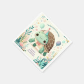 Vrolijke Kinder Schattigee schildpad Verjaardagsfe Servet (Hoek)