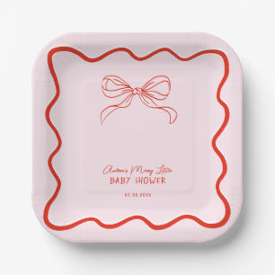 Vrolijke Kleine Baby Shower Hand Getekende Kerstmi Papieren Bordje