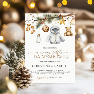 Vrolijke Kleine Boho Kerst Winter Baby Shower  Kaart