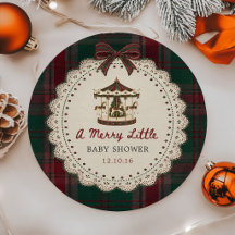 Vrolijke Kleine Tartan Carrousel Baby Shower