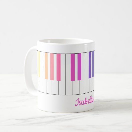 Vrolijke kleur Gradient Piano Mok (Voorkant links)
