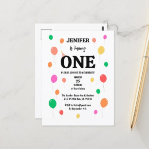 vrolijke kleurrijke ballon verjaardag briefkaart