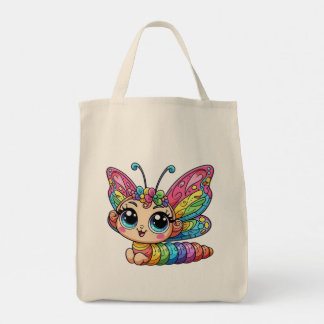 🦋Vrolijke Kleurrijke Vlinder Rups Kinderen Boodsc Tote Bag