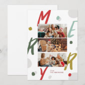 Vrolijke kleurrijke vrolijke kerstkaarten feestdagenkaart (Voorkant / Achterkant)