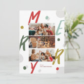 Vrolijke kleurrijke vrolijke kerstkaarten feestdagenkaart (Staand voorkant)