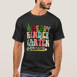 Vrolijke kleuterschool leraar Xmas boom Buffel Pla T-shirt