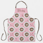 Vrolijke koffietijd roze schort (Voorkant)