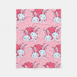 vrolijke konijnen fleece deken